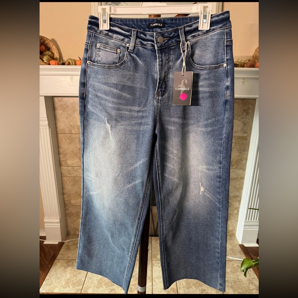 Flare & Wide Leg Blue Jeans by [Brand]